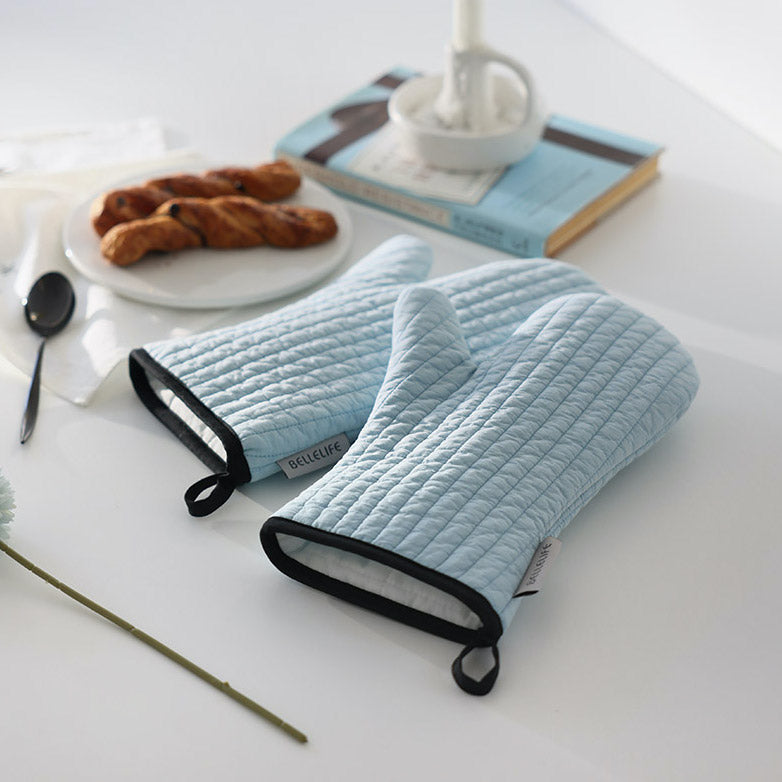 韓國製 BELLELIFE 條紋絎縫隔熱烤箱手套