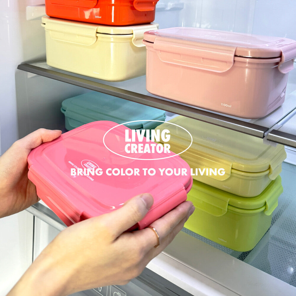 【單購1100ml】新色系韓國製 Living Creator 可於微波不鏽鋼保溫盒  飯盒