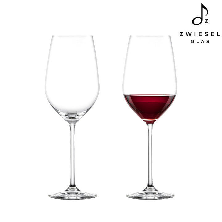 ZWIESEL GLAS [Fortissimo系列] 德國製薄壁水晶酒杯 633ml 2入組 - Bordeaux Red 勃根地飄逸紅｜質感酒杯店推薦