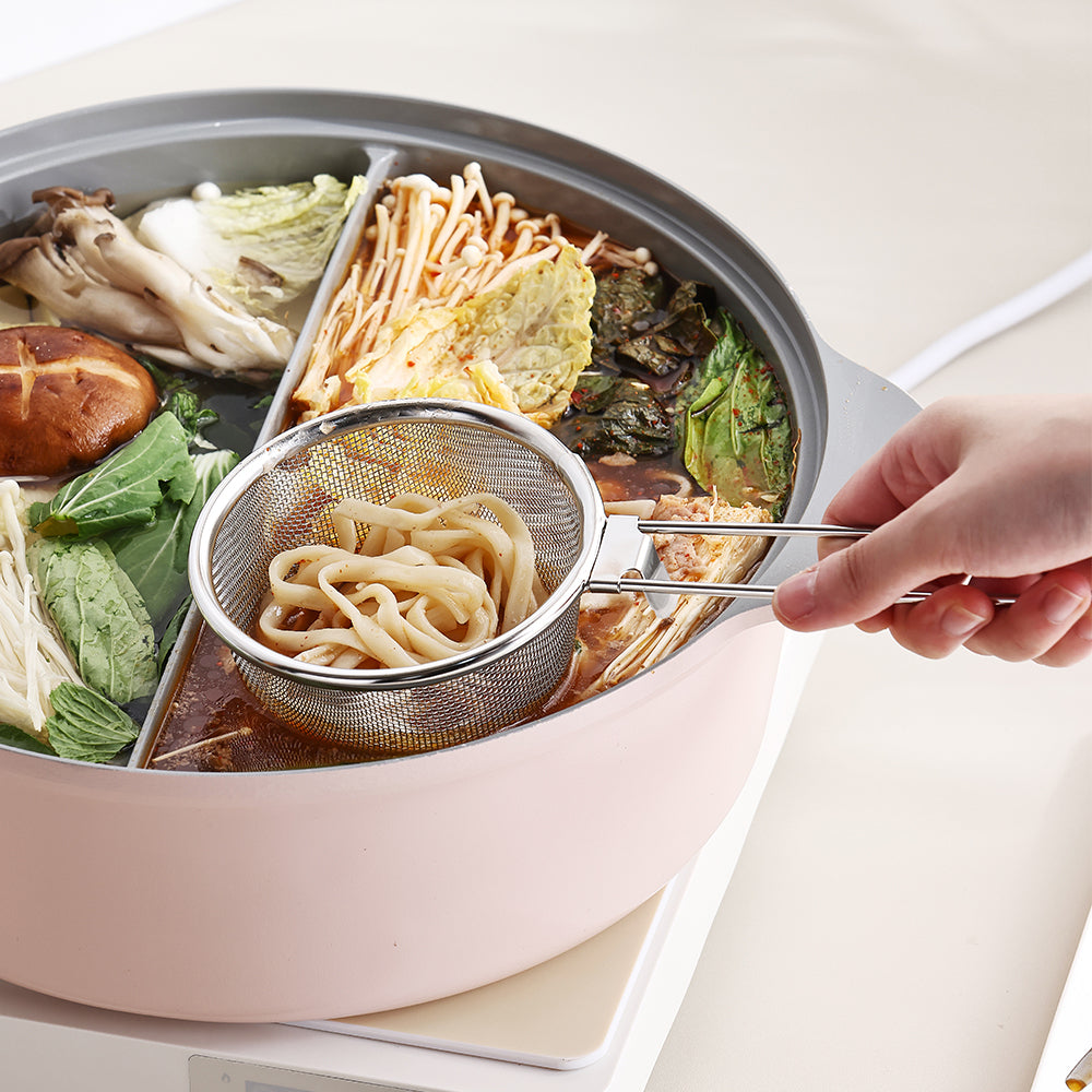 NEOFLAM 陶瓷鑄造30cm鴛鴦鍋 連鴛鴦蒸架