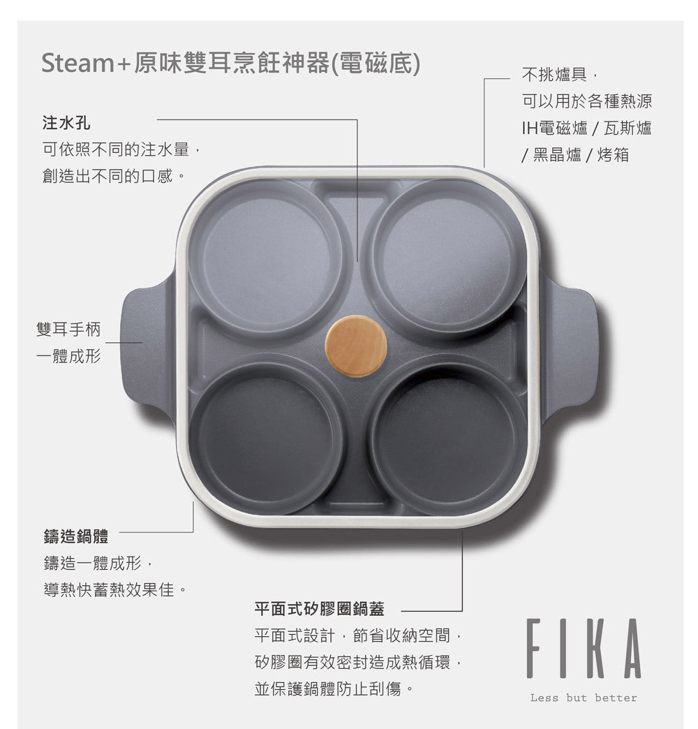 Neoflam Steam Plus Pan 雙耳烹飪神器&玻璃蓋 兩色