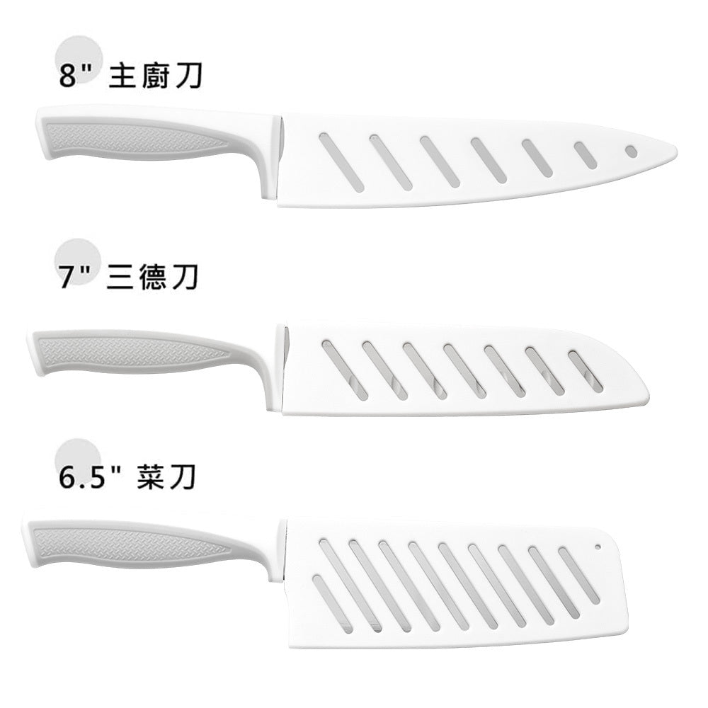 NEOFLAM鈦金刀具6件組-純淨白(含3刀+3刀鞘)