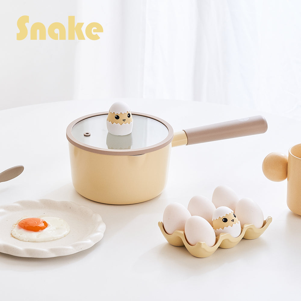 Neoflam 小蛇系列鑄造鍋具兩件組(單柄湯鍋+玻璃蓋16公分)