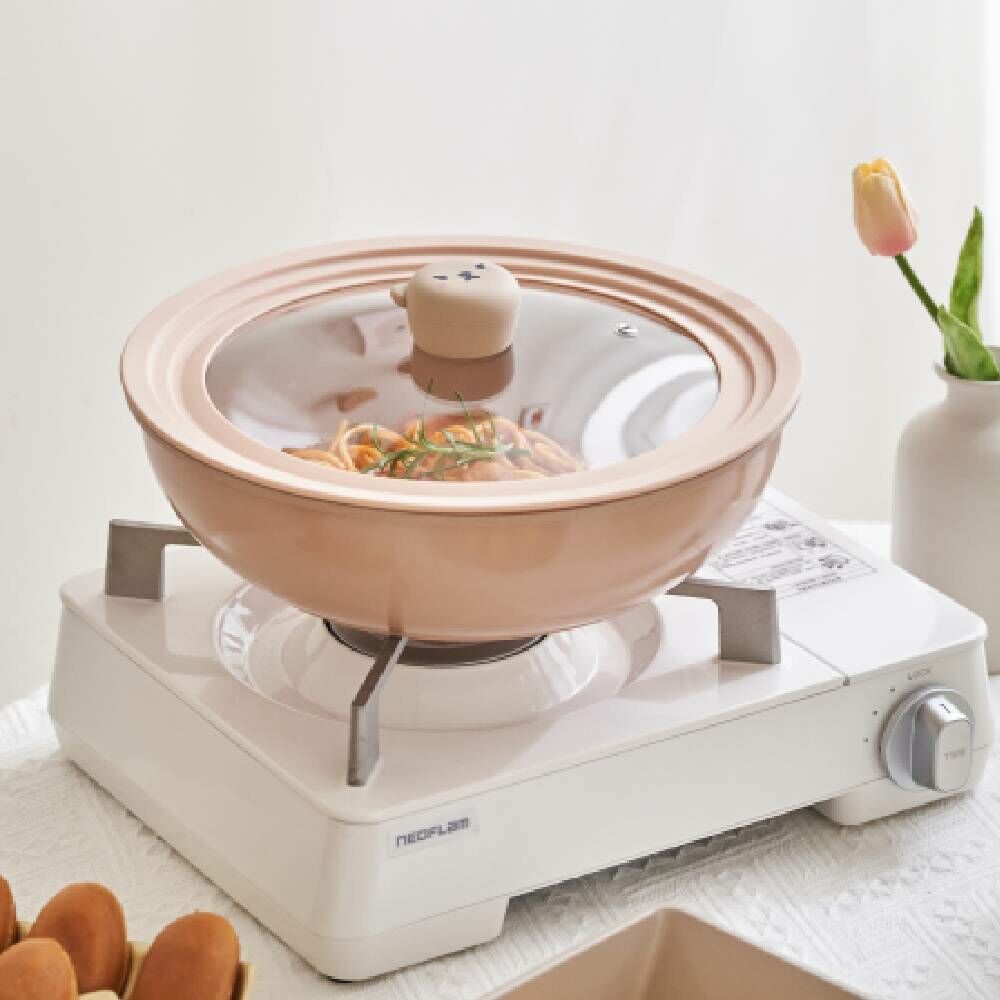 NEOFLAM Midas Plus 陶瓷塗層鍋5件組-小熊(噴砂全覆底-不挑爐具/IH爐可用)